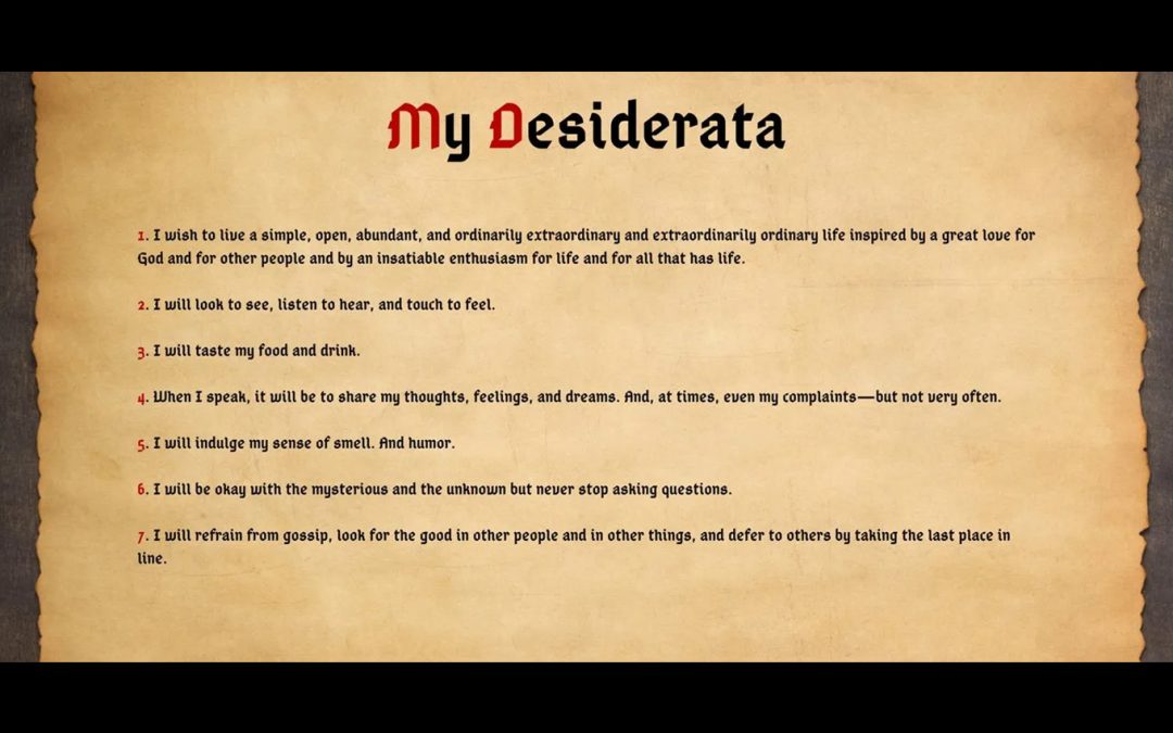My Desiderata